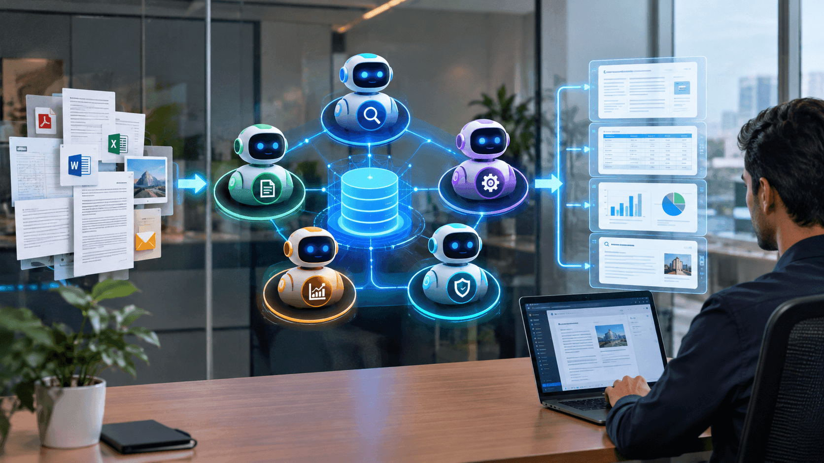 Multi-agent architecture for unstructured business data